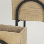 Jadine Set of 2 Beige Wood w/ Black Metal Arch Frames