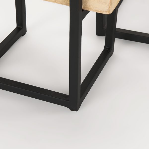 Jadine Set of 2 Beige Wood w Black Metal Arch Frames 9