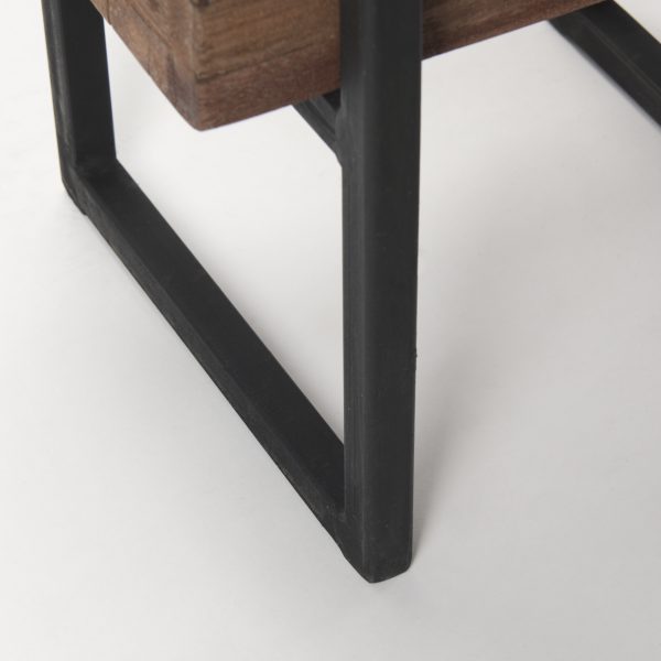 Jadine Set of 2 Medium Brown Wood w Black Metal Rectangle Frames 10
