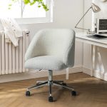 Jahwe Ivory Sherpa Golden Frame Ergonomic Swivel Task Chair 6 Jahwe Ivory Sherpa Golden Frame Ergonomic Swivel Task Chair