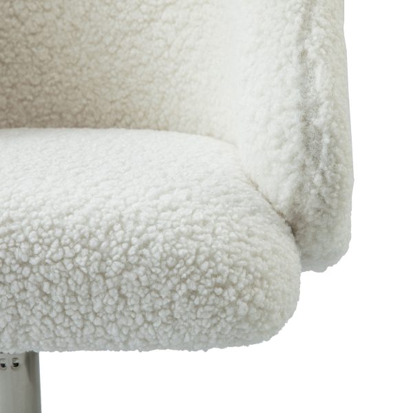 Jahwe Ivory Sherpa Golden Frame Ergonomic Swivel Task Chair 4