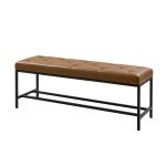 Jakob Camel Vegan Leather Button-Tufted Storage Bench 7 Jakob Camel Vegan Leather Button-Tufted Storage Bench