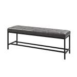Jakob Grey Vegan Leather Button Tufted Storage Bench 7 Jakob Grey Vegan Leather Button Tufted Storage Bench