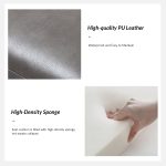 Jakob Grey Vegan Leather Button Tufted Storage Bench 8 Jakob Grey Vegan Leather Button Tufted Storage Bench
