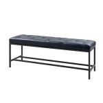 Jakob Navy Vegan Leather Button-Tufted Storage Bench 7 Jakob Navy Vegan Leather Button-Tufted Storage Bench
