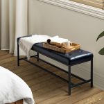 Jakob Navy Vegan Leather Button-Tufted Storage Bench 6 Jakob Navy Vegan Leather Button-Tufted Storage Bench