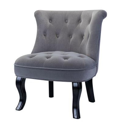 Jane Grey Velvet Tufted Accent Chair with Briarwood Legs