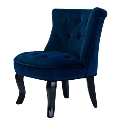Jane Navy Velvet Tufted Briarwood Accent Chair