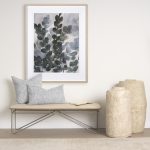 Janelle Cream w/ Indigo Print Linen Lumbar Decorative Pillow Cover