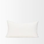 Janelle Cream w/ Indigo Print Linen Lumbar Decorative Pillow Cover