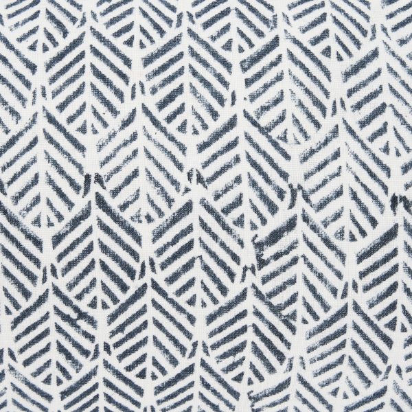 Janelle Cream w Indigo Print Linen Lumbar Decorative Pillow Cover 6