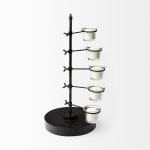 Jaran Black Metal Five Armed Tealight Table Candle Holder