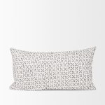 Jayden Cream w/ Black Print Linen Lumbar Decorative Pillow Cover