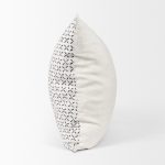 Jayden Cream w/ Black Print Linen Square Decorative Pillow Cover