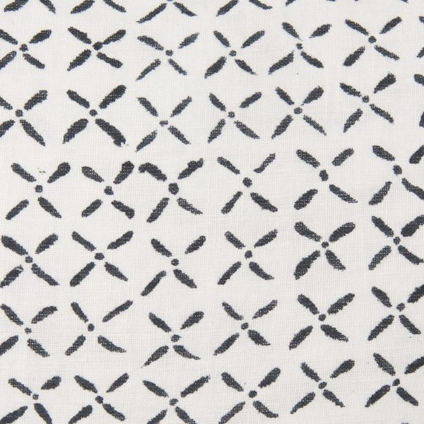 Jayden Cream w Black Print Linen Square Decorative Pillow Cover 7
