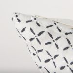 Jayden Cream w/ Black Print Linen Square Decorative Pillow Cover