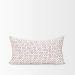 Jayden Cream w/ Merlot Print Linen Lumbar Decorative Pillow Cover