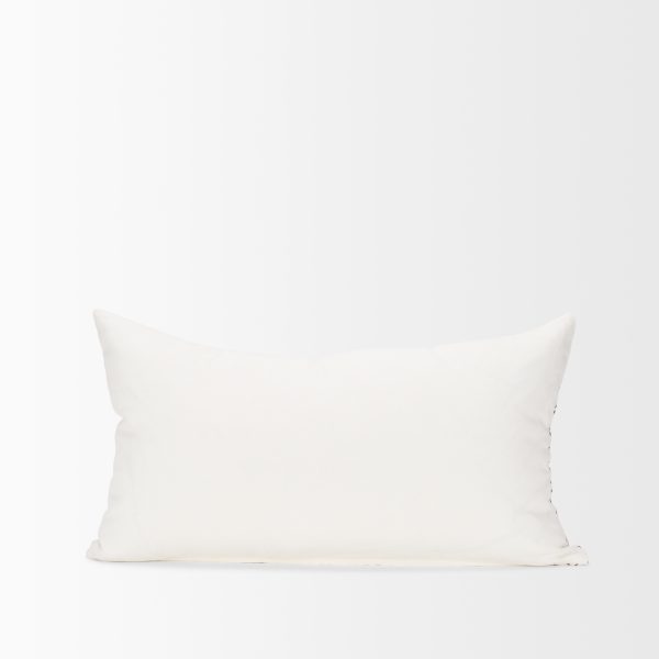 Jayden Cream w Merlot Print Linen Lumbar Decorative Pillow Cover 4