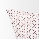 Jayden Cream w/ Merlot Print Linen Lumbar Decorative Pillow Cover