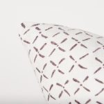 Jayden Cream w/ Merlot Print Linen Square Decorative Pillow Cover