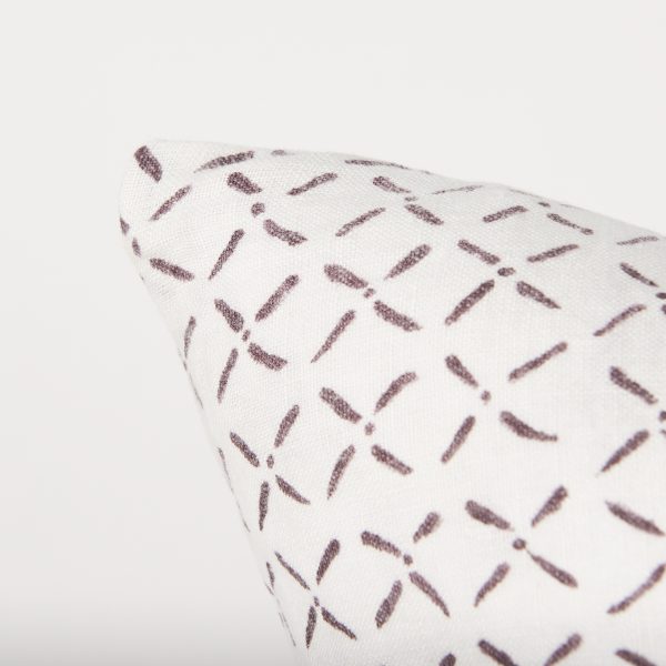Jayden Cream w Merlot Print Linen Square Decorative Pillow Cover 5