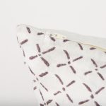 Jayden Cream w/ Merlot Print Linen Square Decorative Pillow Cover