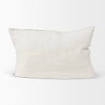 Jayne Cream w/ Indigo Print Linen Lumbar Decorative Pillow Cover