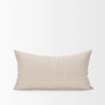 Jenna Beige w/ Merlot Print Linen Lumbar Decorative Pillow Cover