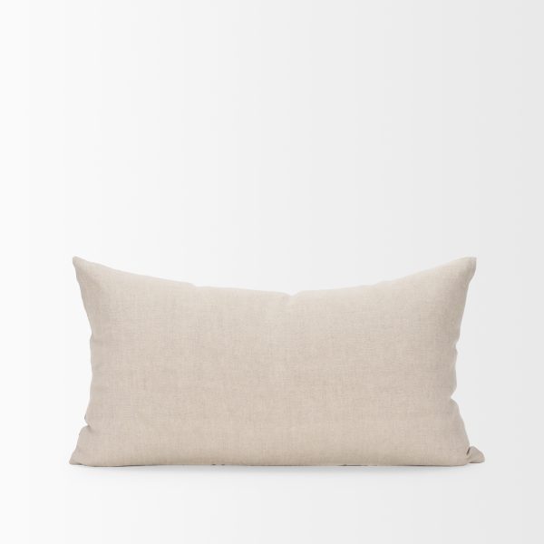 Jenna Beige w Merlot Print Linen Lumbar Decorative Pillow Cover 4