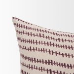 Jenna Beige w/ Merlot Print Linen Lumbar Decorative Pillow Cover