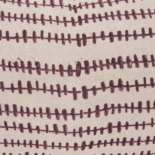 Jenna Beige w Merlot Print Linen Lumbar Decorative Pillow Cover 6