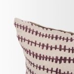 Jenna Beige w/ Merlot Print Linen Lumbar Decorative Pillow Cover