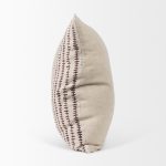 Jenna Beige w/ Merlot Print Linen Square Decorative Pillow Cover