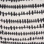 Jenna Cream w/ Black Print Linen Lumbar Decorative Pillow Cover