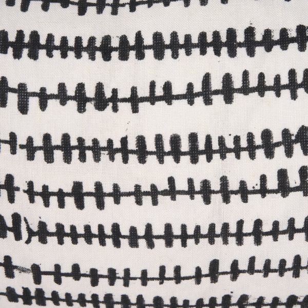 Jenna Cream w Black Print Linen Lumbar Decorative Pillow Cover 9