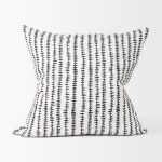 Jenna Cream w/ Black Print Linen Square Decorative Pillow Cover