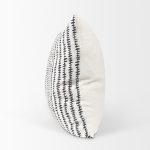 Jenna Cream w/ Black Print Linen Square Decorative Pillow Cover