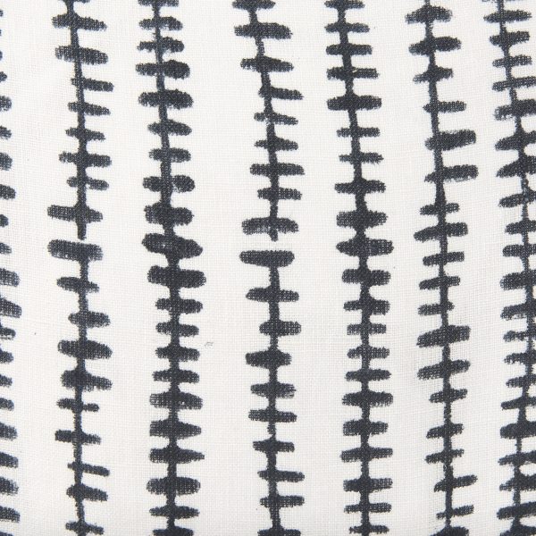 Jenna Cream w Black Print Linen Square Decorative Pillow Cover 8