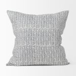 Jennelle Cream w/ Indigo Print Linen Square Decorative Pillow Cover