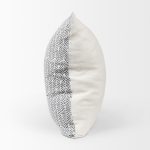 Jennelle Cream w/ Indigo Print Linen Square Decorative Pillow Cover