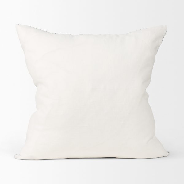 Jennelle Cream w Indigo Print Linen Square Decorative Pillow Cover 4