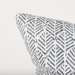 Jennelle Cream w/ Indigo Print Linen Square Decorative Pillow Cover