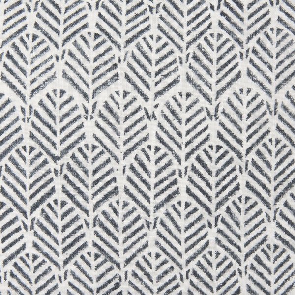 Jennelle Cream w Indigo Print Linen Square Decorative Pillow Cover 6