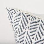 Jennelle Cream w/ Indigo Print Linen Square Decorative Pillow Cover