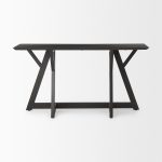 Jennings 54.0L x 16.0W x 29.5H Dark Brown Wood Console Table