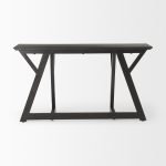 Jennings 54.0L x 16.0W x 29.5H Dark Brown Wood Console Table