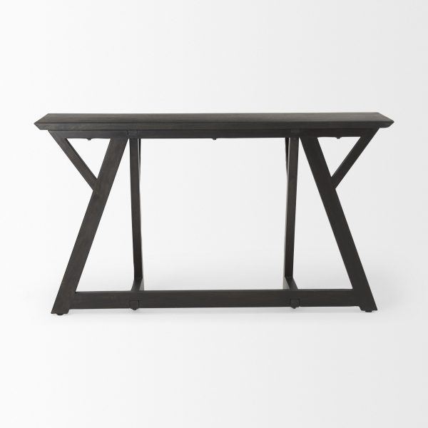 Jennings 54.0L x 16.0W x 29.5H Dark Brown Wood Console Table 4