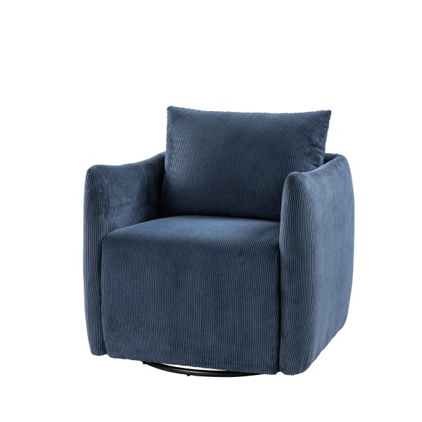 Jerry Navy Corduroy 360° Swivel Accent Chair 1