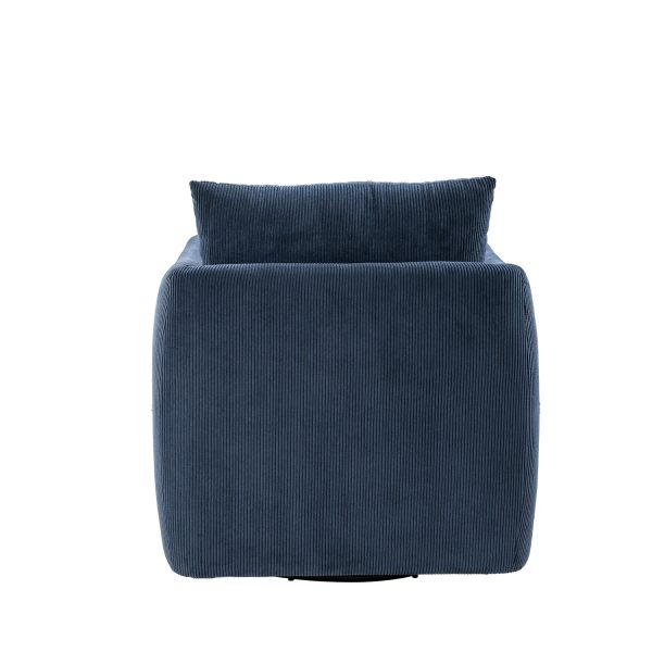 Jerry Navy Corduroy 360° Swivel Accent Chair 4