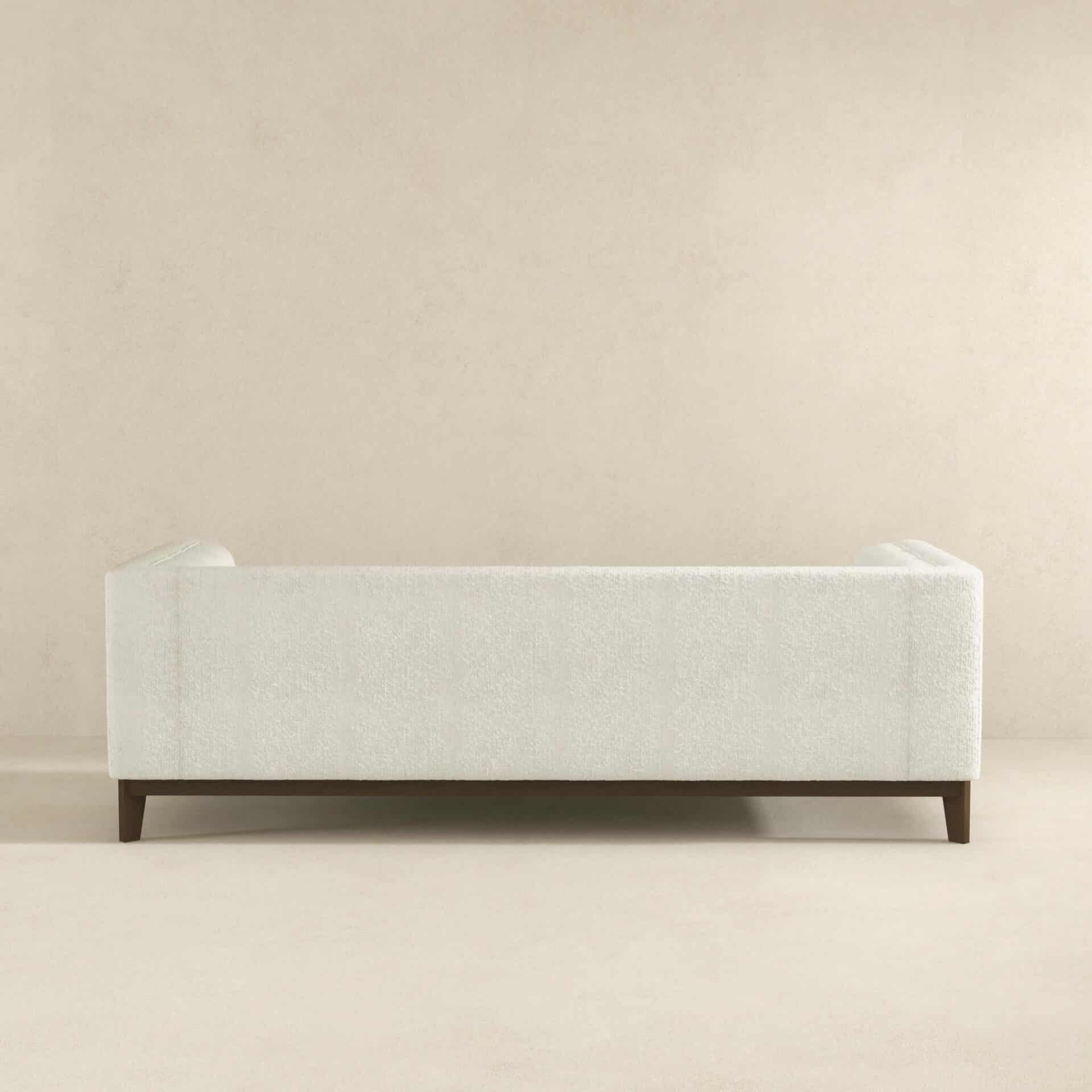 White Boucle Mid Century Modern Sofa for Living Rooms 6 White Boucle Mid Century Modern Sofa for Living Rooms - Image 6